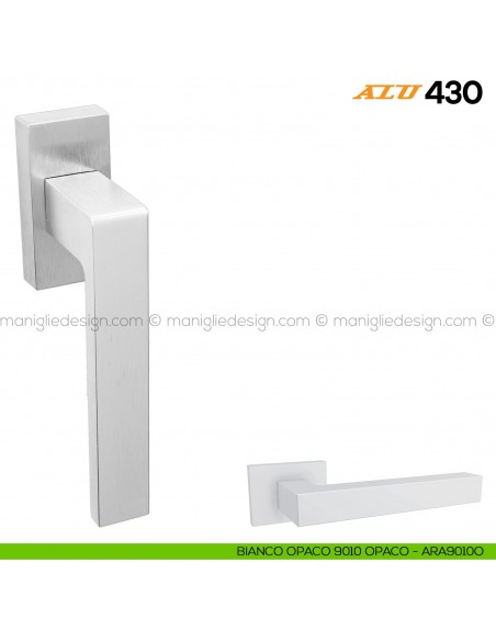 Maniglia per finestra martellina DK ALU 430 Comit bianco opaco RAL 9010