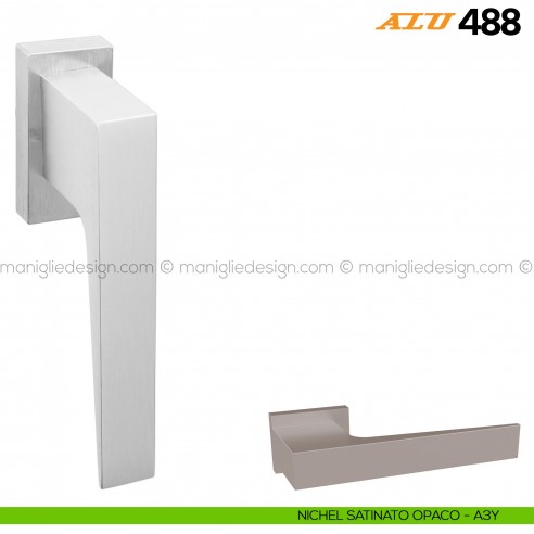 Maniglia per finestra martellina DK ALU 488 Comit nichel satinato opaco