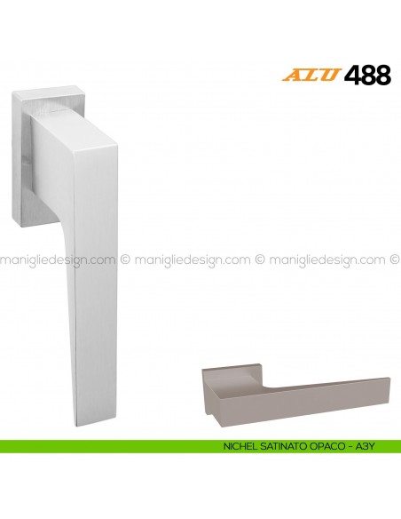 Maniglia per finestra martellina DK ALU 488 Comit nichel satinato opaco