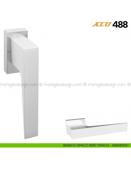 Maniglia per finestra martellina DK ALU 488 Comit bianco opaco RAL 9010