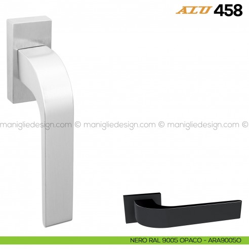 Maniglia per finestra martellina DK ALU 458 Comit nero opaco
