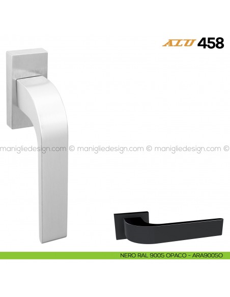Maniglia per finestra martellina DK ALU 458 Comit nero opaco
