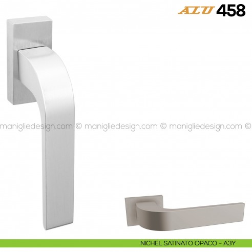 Maniglia per finestra martellina DK ALU 458 Comit nichel satinato opaco