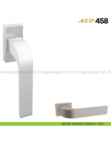 Maniglia per finestra martellina DK ALU 458 Comit nichel satinato opaco