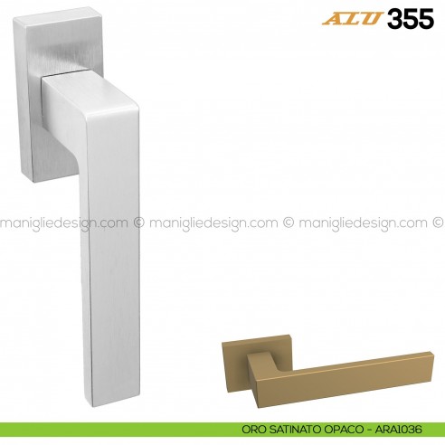 Maniglia per finestra martellina DK ALU 355 Comit oro satinato opaco