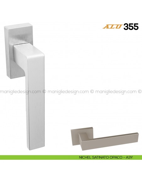 Maniglia per finestra martellina DK ALU 355 Comit nichel satinato opaco