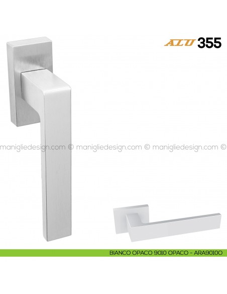 Maniglia per finestra martellina DK ALU 355 Comit bianco opaco - RAL9010