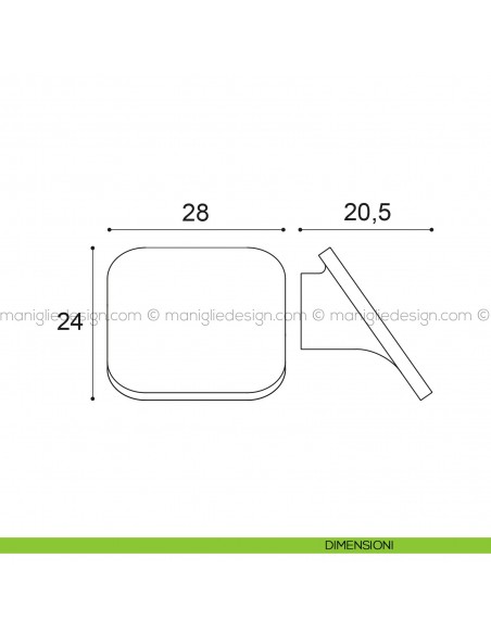 Pomello per mobile Confalonieri antracite satinato MB09140GX1 dimensioni