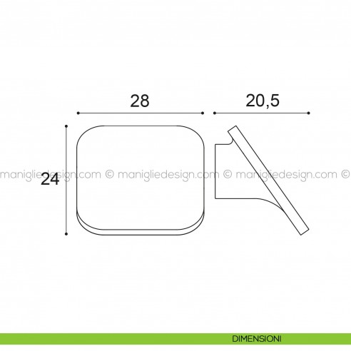 Pomello per mobile Confalonieri oro satinato verniciato MB09140GV1 dimensioni