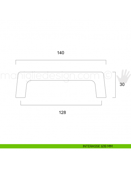 Maniglia moderna per mobile Metal Style MG4057 interasse 128 mm