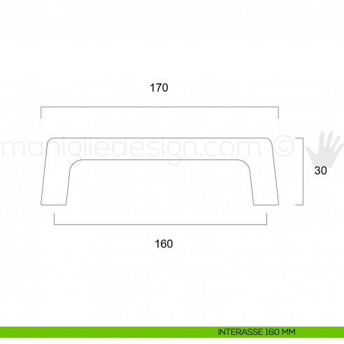 Maniglia moderna per mobile Metal Style MG4057 interasse 160 mm