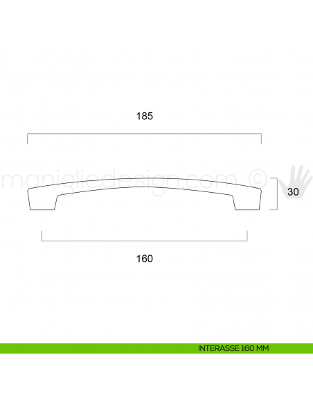 Maniglia in metallo per mobile Metal Style Cool Grey MG4122 interasse 160 mm