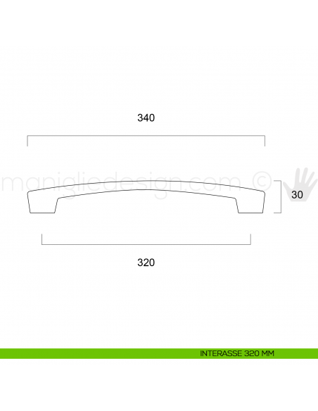 Maniglia in metallo per mobile Metal Style Cool Grey MG4122 interasse 320 mm