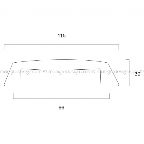 Maniglia per mobile Metal Style Nickel Satinato MG40598 - interasse 96