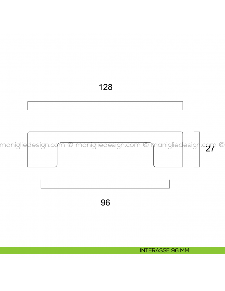 Maniglia squadrata per mobile Metal Style Cromo Lucido MG32032 interasse 96