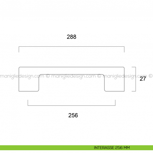 Maniglia squadrata per mobile Metal Style Cromo Lucido MG32044 interasse 256