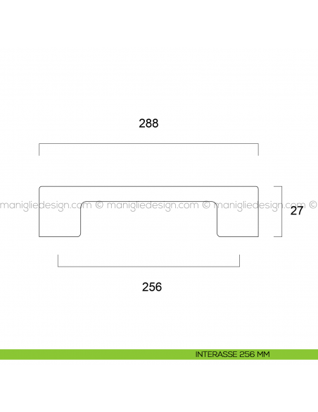 Maniglia squadrata per mobile Metal Style Cromo Lucido MG32044 interasse 256