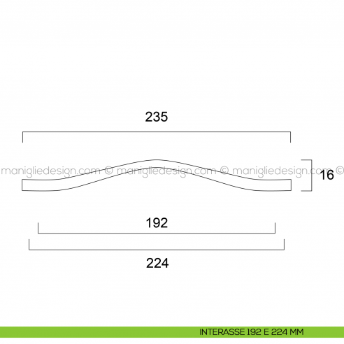 Maniglia per mobile Estamp 6022 dimensioni