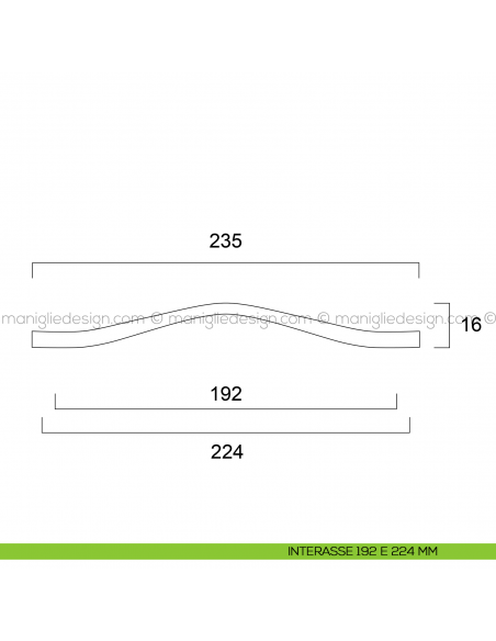 Maniglia per mobile Estamp 6022 dimensioni