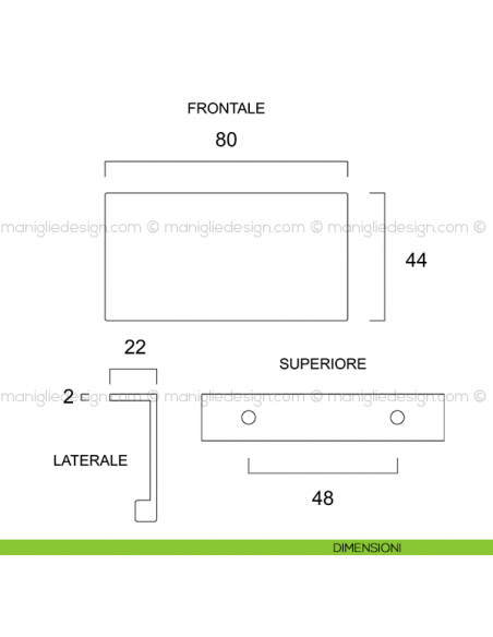 Maniglia per mobile Confalonieri MB09153 dimensioni