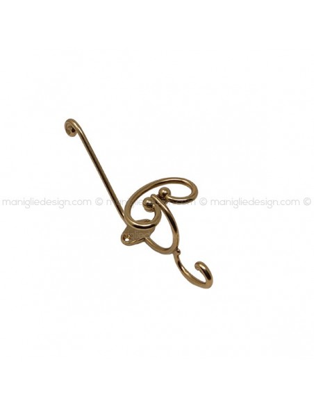Appendiabiti a parete classico con cappelliera Metal Style MG10389 ottone lucido