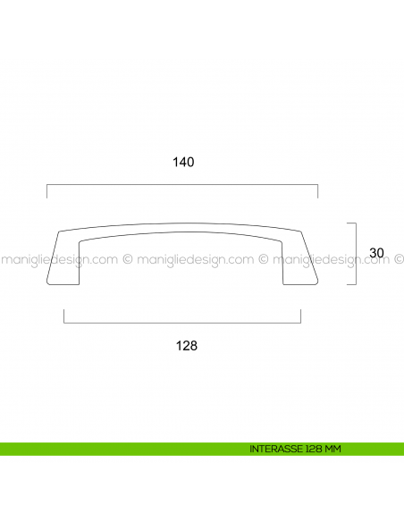 Maniglia plastica trasparente per mobile Metal Style MG27048 interasse 128 mm