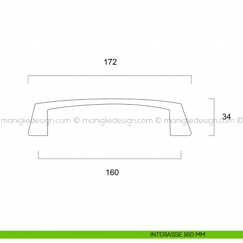Maniglia plastica trasparente per mobile Metal Style MG27049 interasse 160 mm