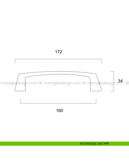 Maniglia plastica trasparente per mobile Metal Style MG27049 interasse 160 mm