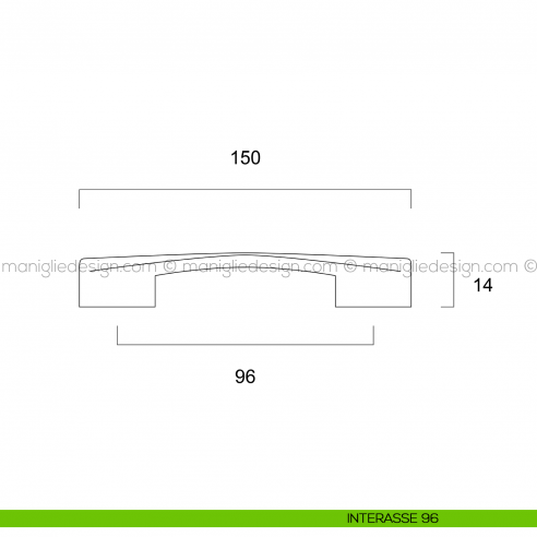 Maniglia per mobile in plastica Metal Style MG27060 interasse 96 mm