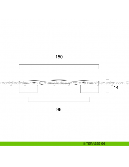 Maniglia per mobile in plastica Metal Style MG27060 interasse 96 mm