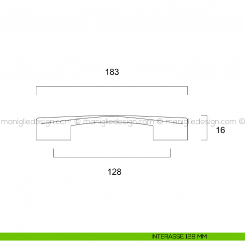 Maniglia per mobile in plastica Metal Style MG27061 interasse 128 mm