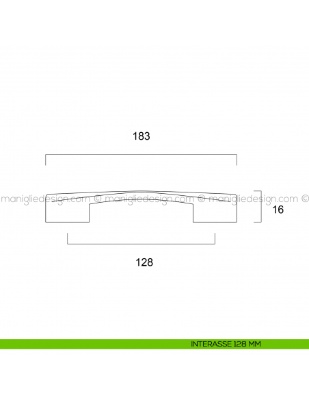Maniglia per mobile in plastica Metal Style MG27061 interasse 128 mm