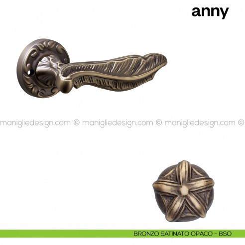Maniglia per porta Anny Poggi Mariani con rosetta tonda bronzo satinato opaco