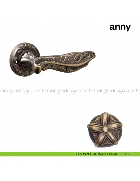 Maniglia per porta Anny Poggi Mariani con rosetta tonda bronzo satinato opaco