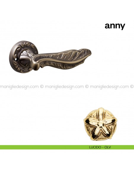 Maniglia per porta Anny Poggi Mariani con rosetta tonda lucido
