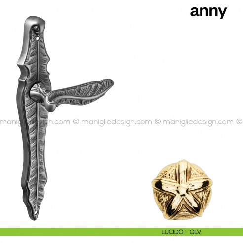 Maniglia per porta con placca Anny Poggi Mariani Lucido - OLV