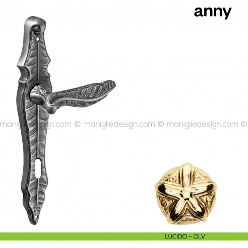 Maniglia per porta con placca Anny Poggi Mariani Lucido - OLV foro patent