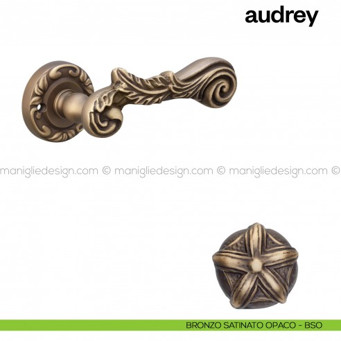 Maniglia per porta Audrey Poggi Mariani con rosetta tonda Bronzo satinato opaco -BSO