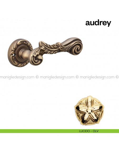 Maniglia per porta Audrey Poggi Mariani con rosetta tonda Lucido - OLV