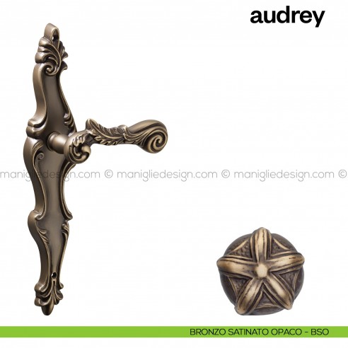 Maniglia per porta con placca Audrey Poggi Mariani Bronzo satinato opaco - BSO