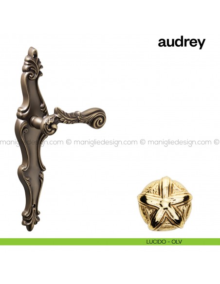Maniglia per porta con placca Audrey Poggi Mariani Lucido - OLV