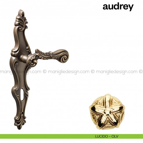 Maniglia per porta con placca Audrey Poggi Mariani Lucido - OLV foro patent