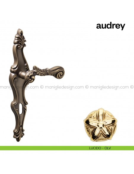 Maniglia per porta con placca Audrey Poggi Mariani Lucido - OLV foro patent