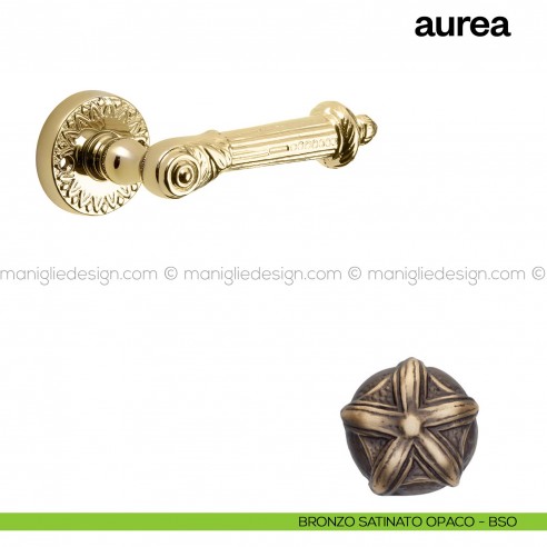 Maniglia per porta Aurea Poggi Mariani con rosetta bronzo satinato opaco - BSO