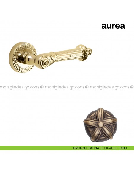 Maniglia per porta Aurea Poggi Mariani con rosetta bronzo satinato opaco - BSO