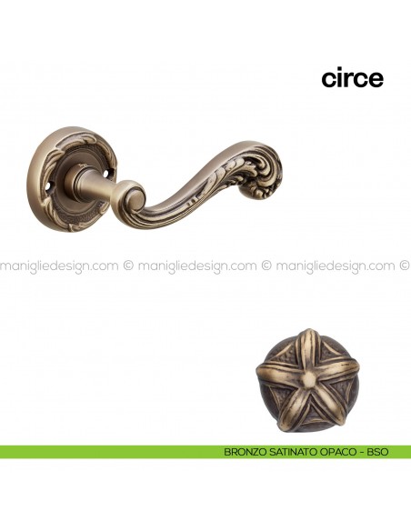 Maniglia per porta Circe Poggi Mariani con rosetta tonda bronzo satinato opaco - BSO