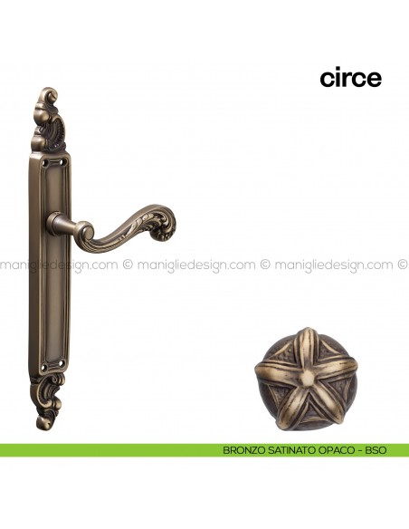 Maniglia per porta con placca Circe Poggi Mariani bronzo satinato opaco - BSO cieca