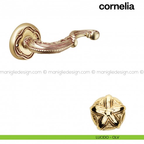 Maniglia per porta Cornelia Poggi Mariani con rosetta tonda lucido - OLV