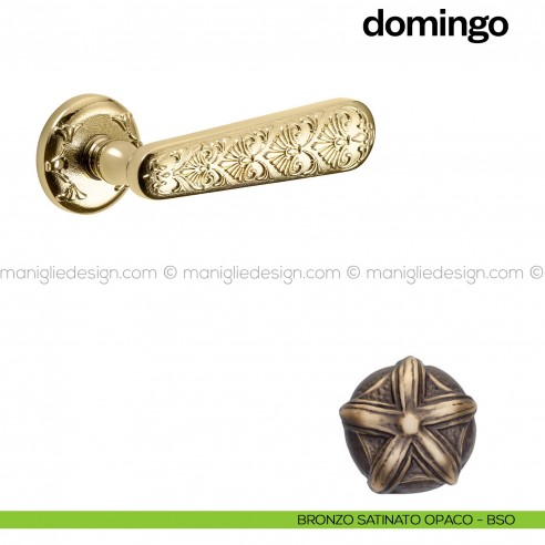 Maniglia per porta Domingo Poggi Mariani con rosetta tonda Bronzo satinato opaco - BSO