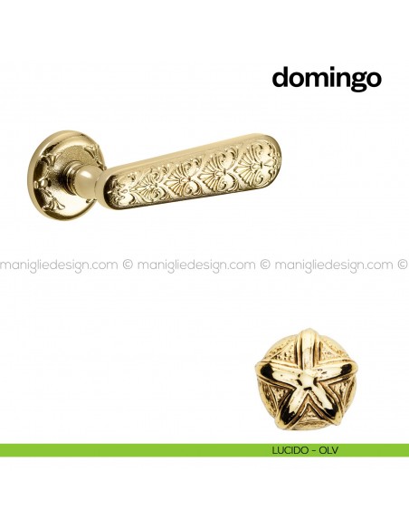 Maniglia per porta Domingo Poggi Mariani con rosetta tonda Lucido - OLV